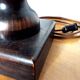 Pied de lampe en bois tourné H44cm