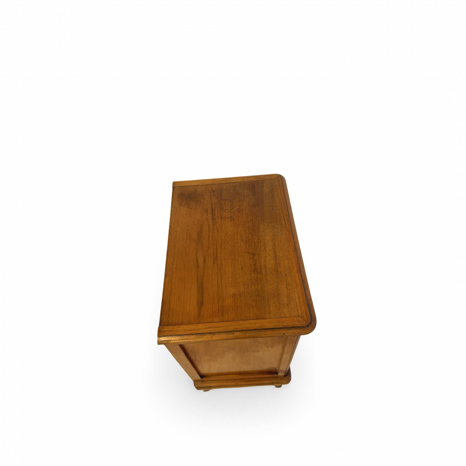 Antique Italian bedside table in solid walnut, 1920s/1930s