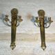 Pair of Empire style bronze wall sconces with quiver design.