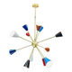 Gorgeous multicolor mid century sputnik chandelier - 12-light ceiling pendant, 36" diameter