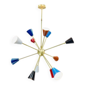 Lustre spoutnik multicolore du milieu du siècle