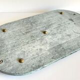 Oval top in marble and tin