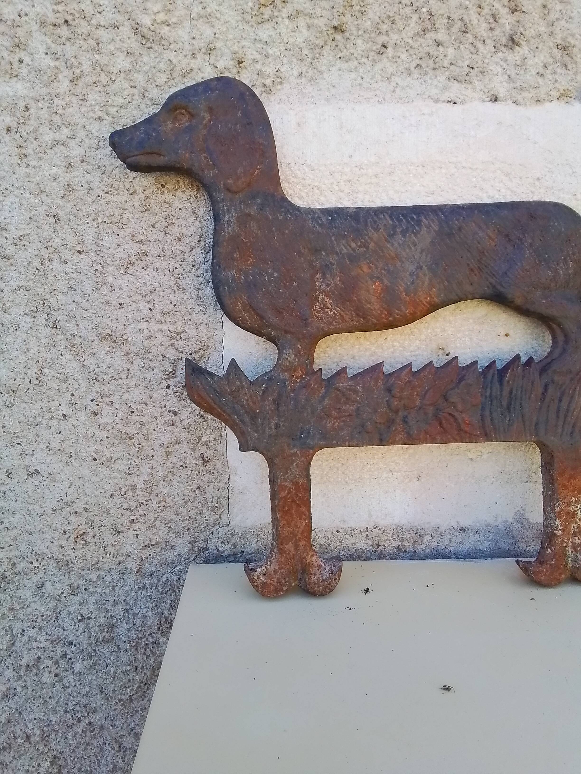Cast iron dog model foot scraper