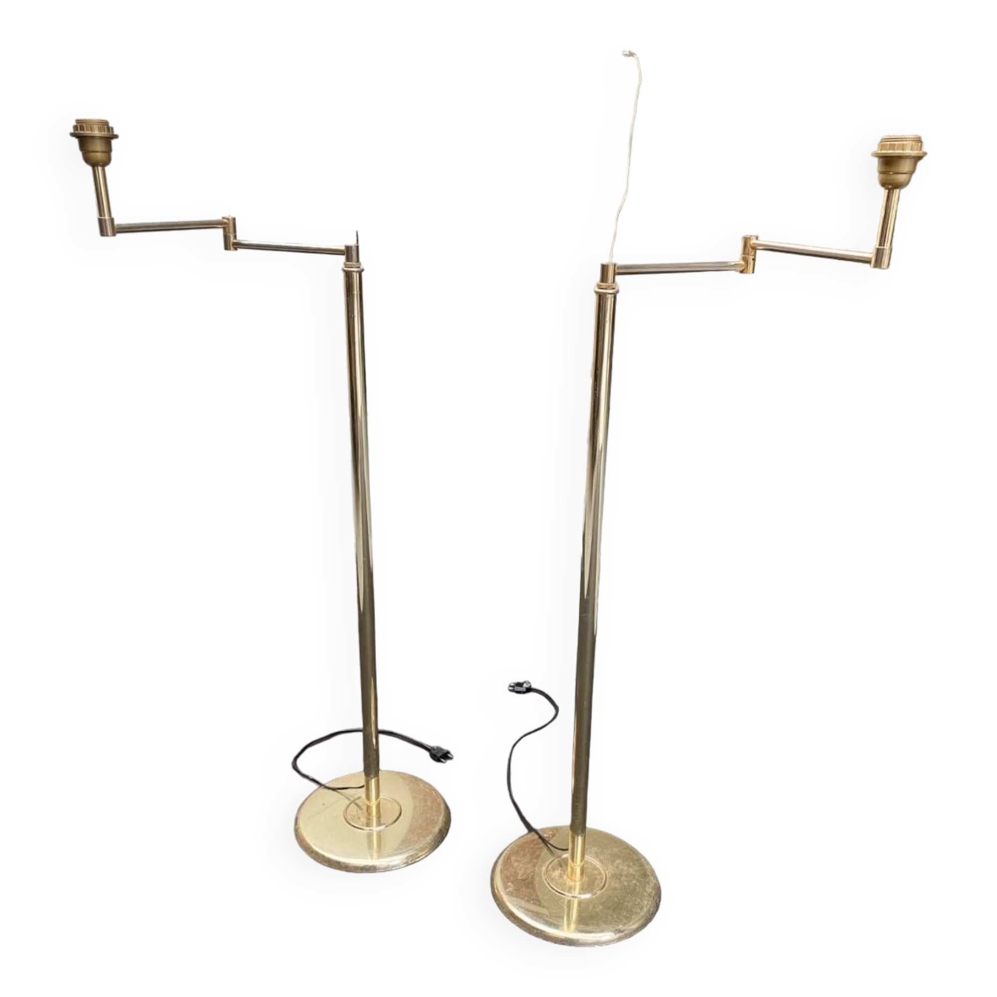 Pair of articulated floor lamps