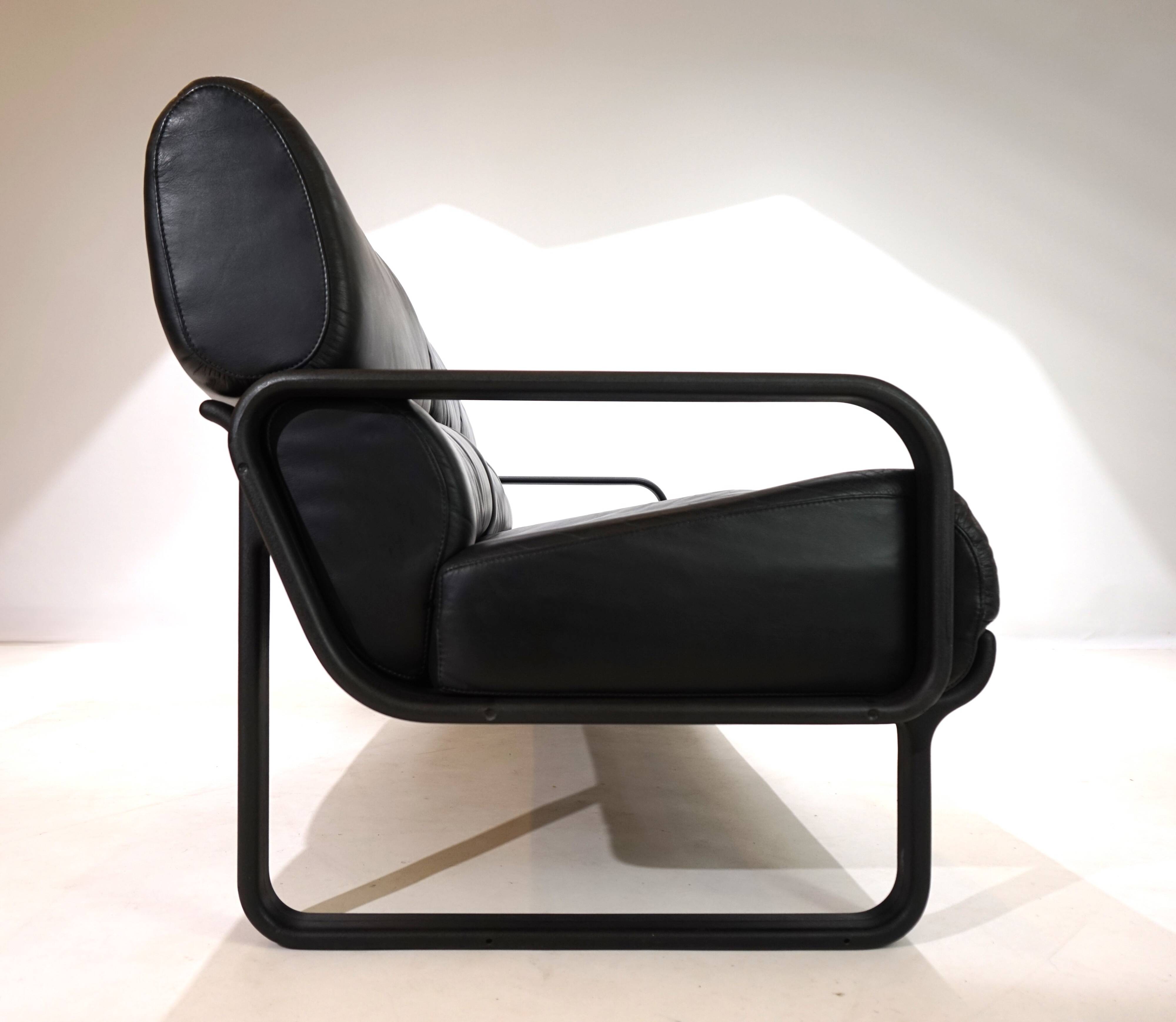 Drabert Lobbytop three-seater leather sofa by Otto Zapf, 1979