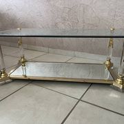 Hollywood Regency Glass Coffee Table