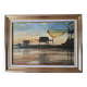 Oil on canvas Roland Rochefort signed framed Carrelets Meschers / Gironde