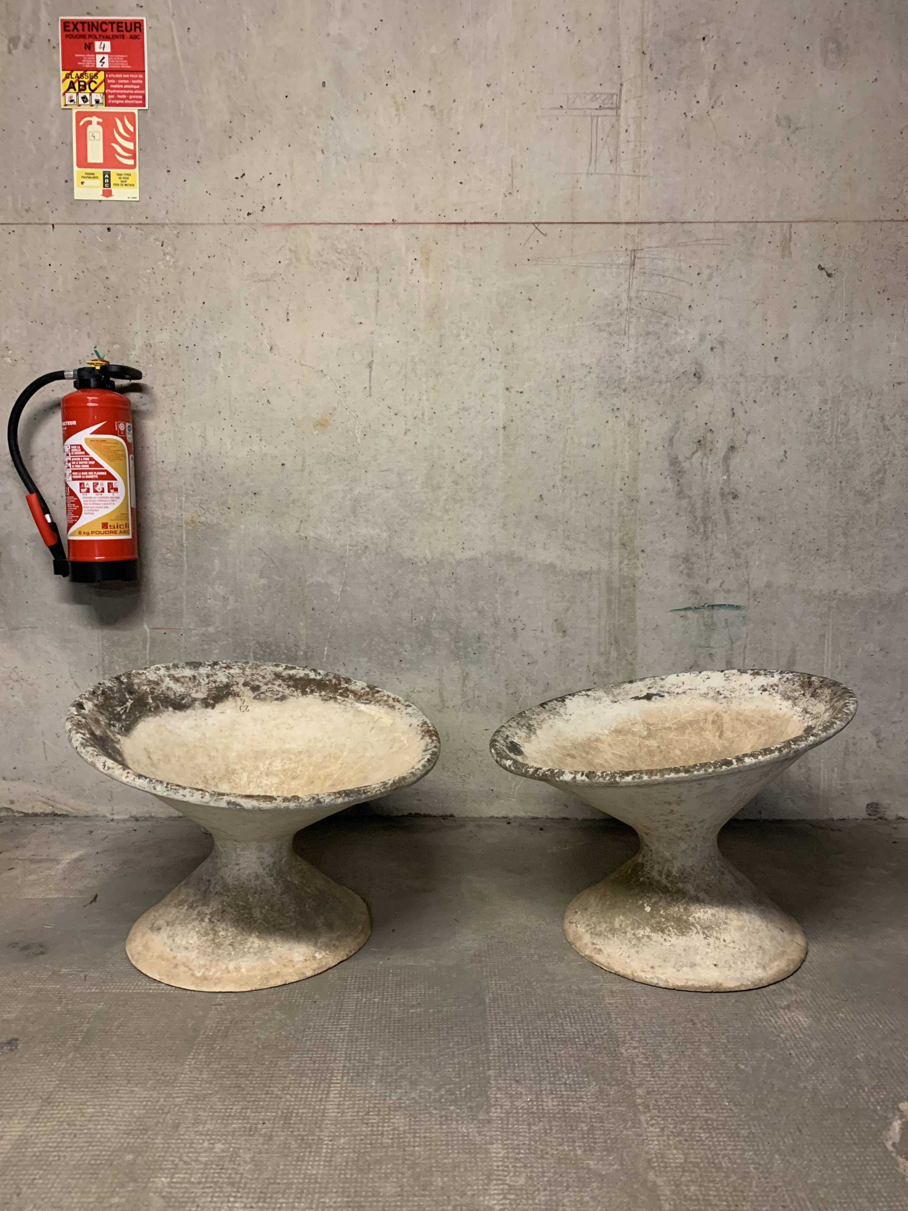 Pair of Willy Guhl Vintage Eternit Planter Basins
