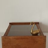 Vintage oak wall display case