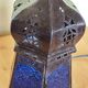 Blue hexagonal Moroccan lantern table lamp