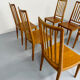 Lot de 6 chaises en hêtre massif vintage bois bicolore design annee 60