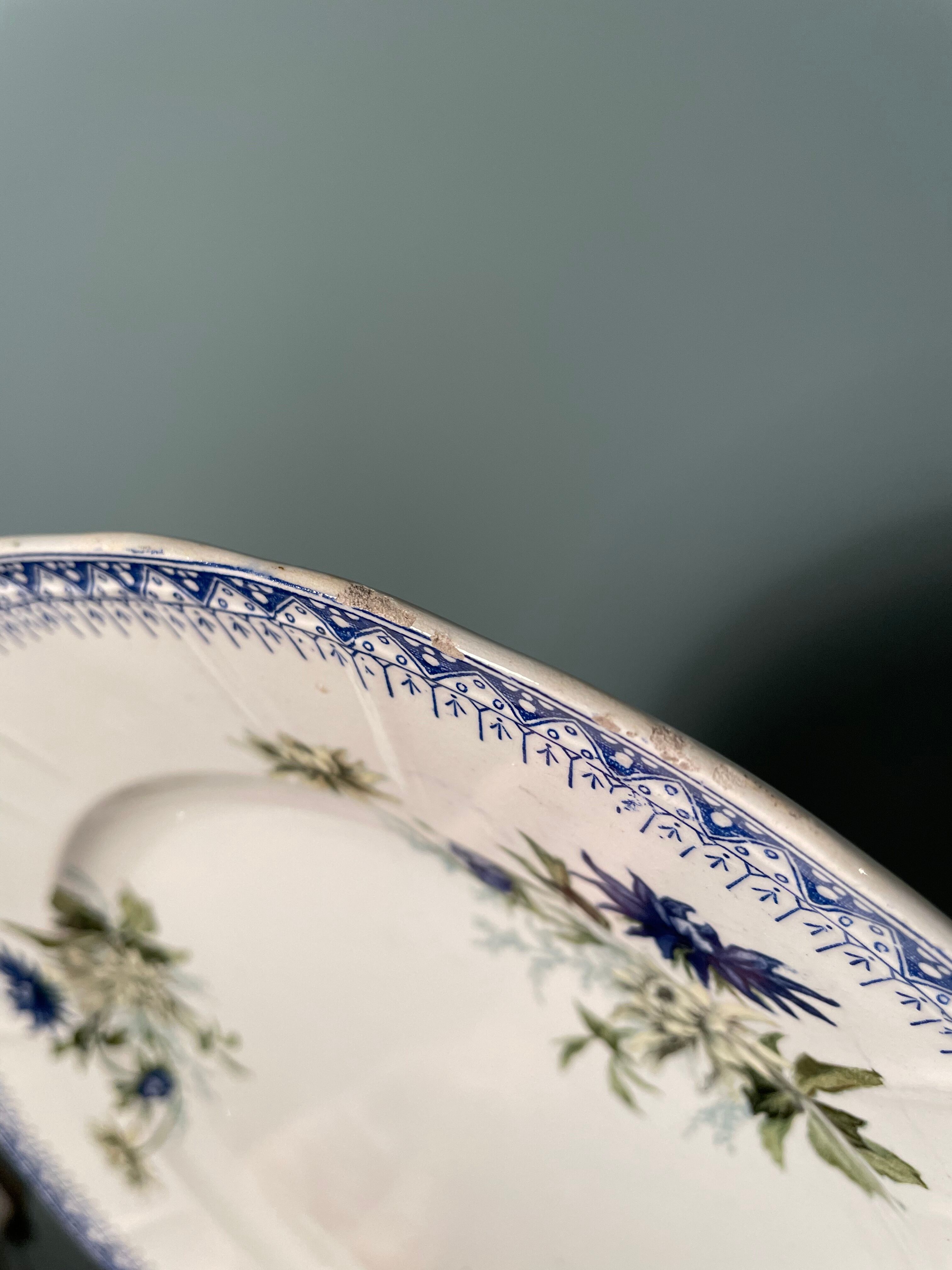 Set of 12 flat plates Terre de Fer St Amand and Hamage