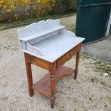 Dressing table, vintage console in white marble