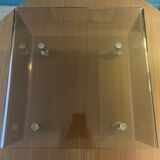 Small table, deserted on caster end table Plexiglas Michel Dumas