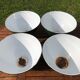 4 industrial enamelled lampshades
