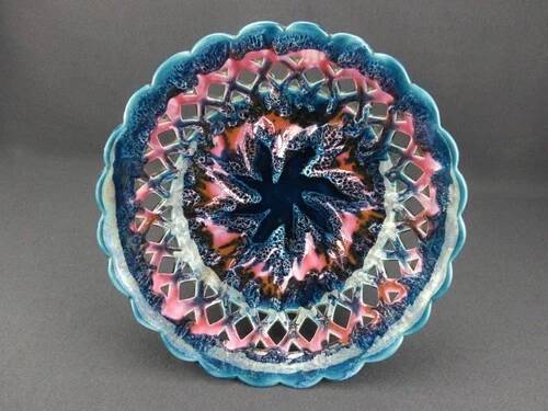 Openwork ceramic fruit bowl from Vallauris