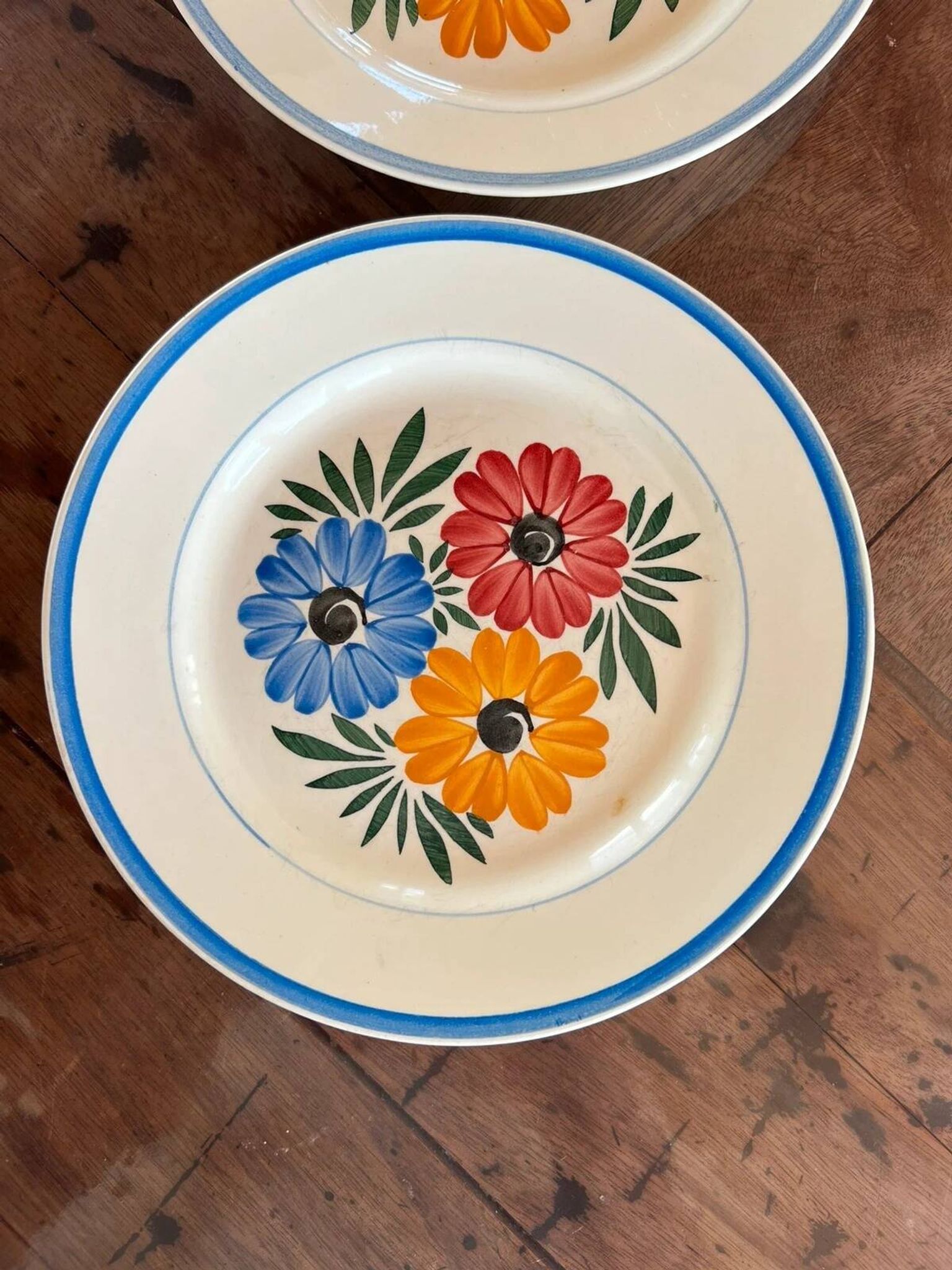 HBCM Montereau plates, Yvonne model, 22.5 cm (the duo)