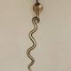 Pair of Neo-Egyptian Style Engraved Brass Wall Sconces Featuring Cobras