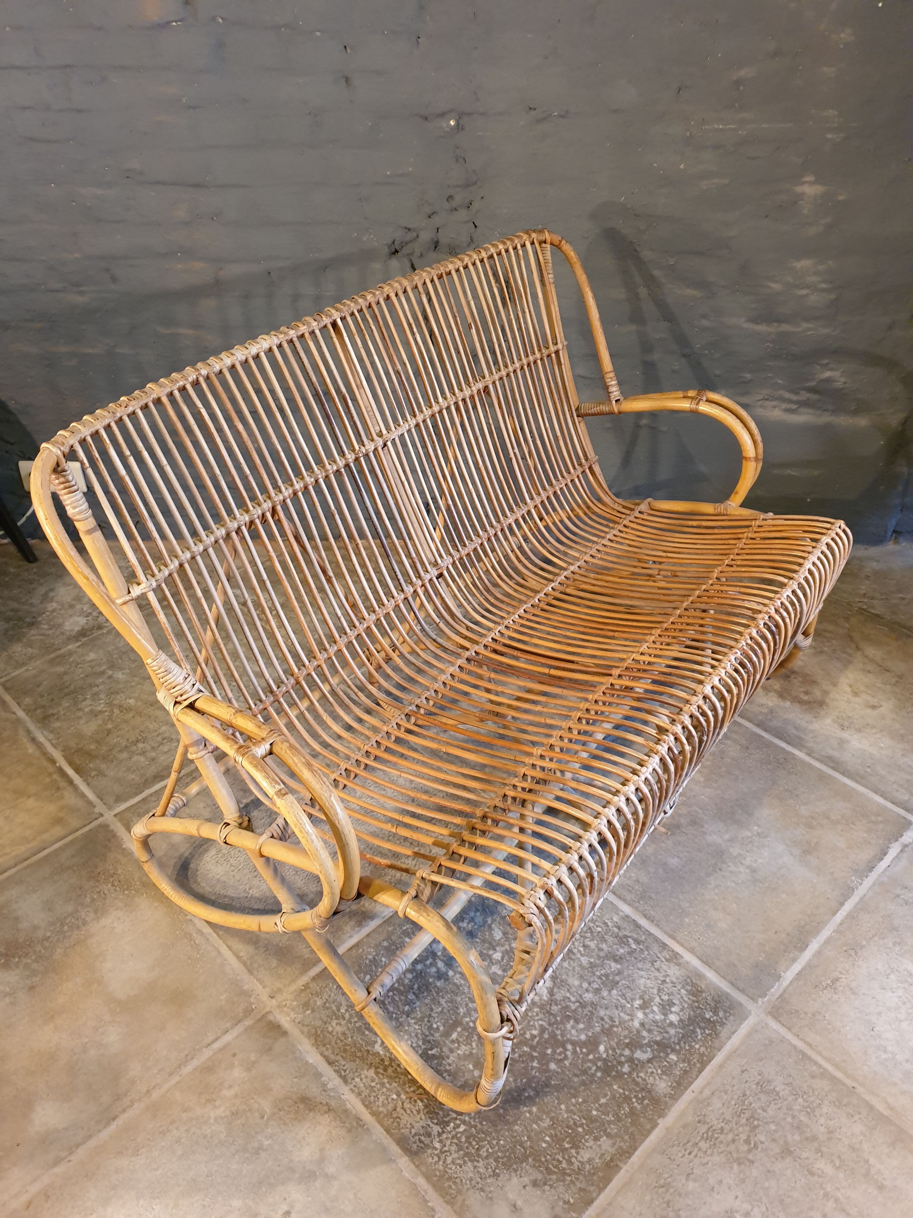 Rattan bench