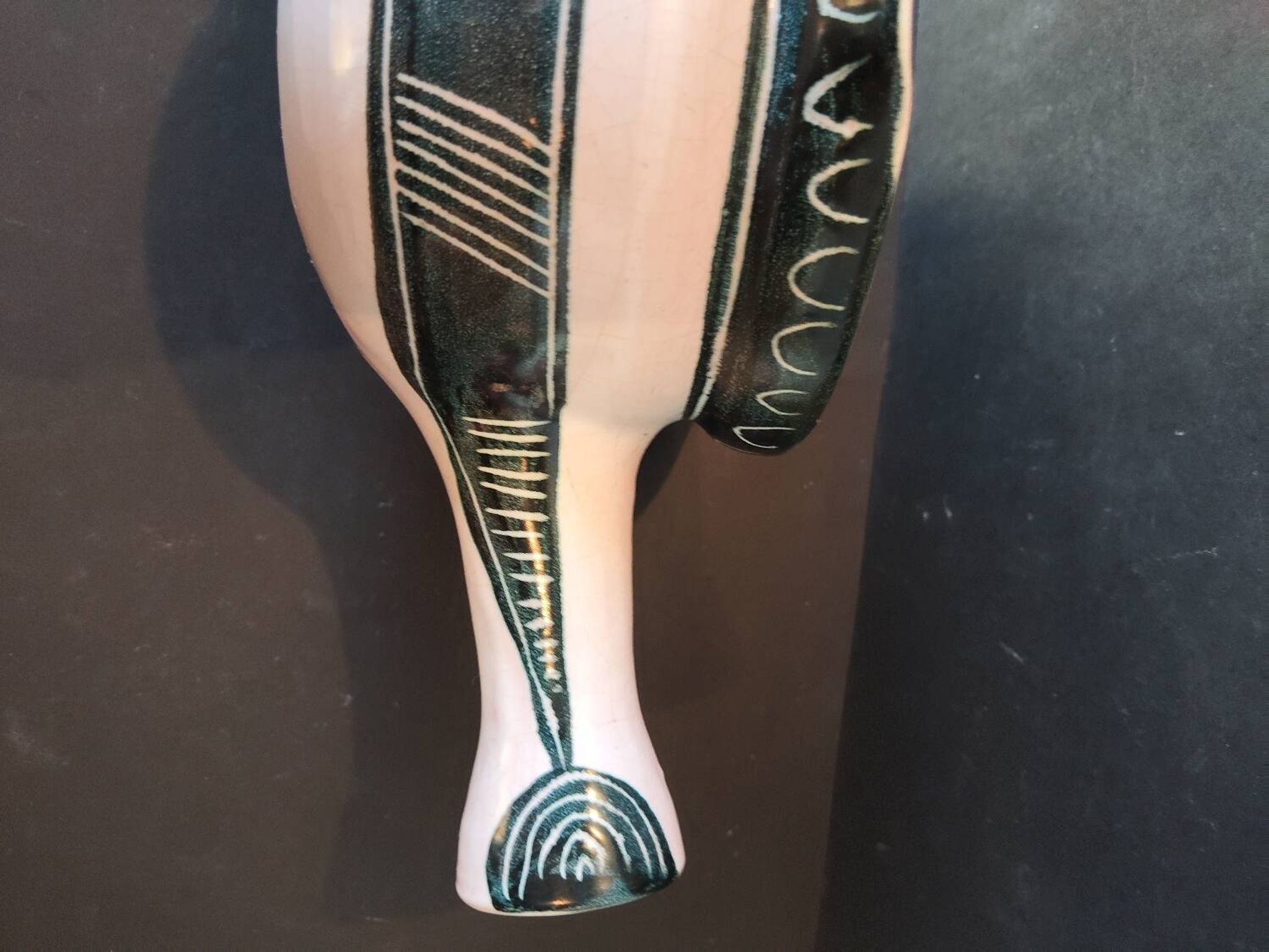 French artisan ceramics – decorative pan in Capron style – year
