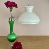 Suspension aabt-jour vintage en opaline blanche