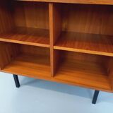 Modular vintage shelf bookcase in modern Scandinavian style in teak