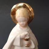 Faience statue from Desvres, communion angel by Gabriel Fourmaintraux.