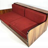 Art deco walnut sofa bed, 1960s