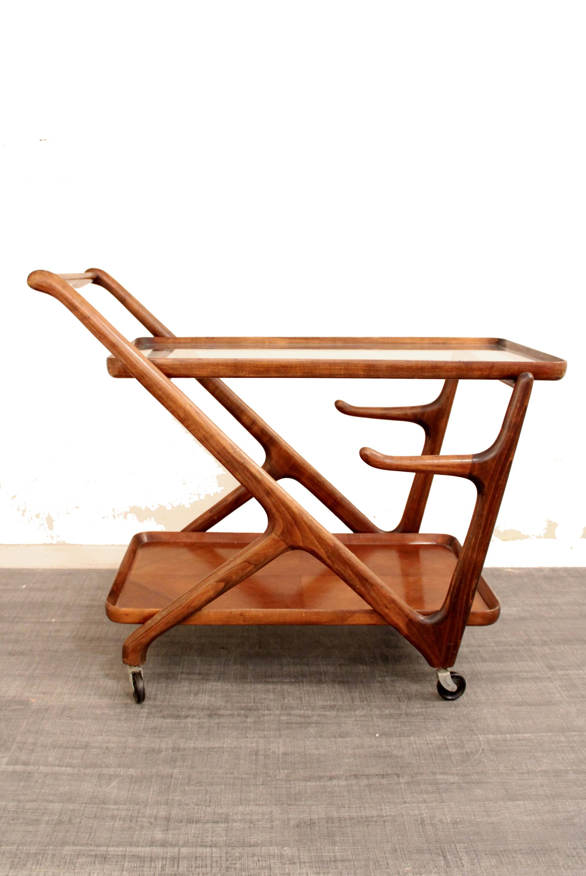 Cesare Lacca Italian fifties design serving cart for Cassina
