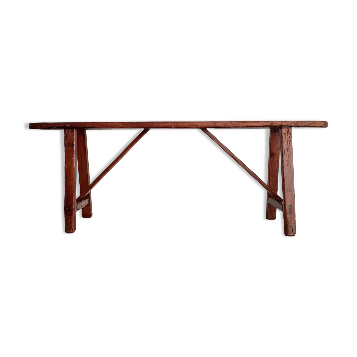 Old wooden farm bench