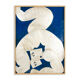 Relief panel "The Acrobat" in silver on a blue background. Contemporary.