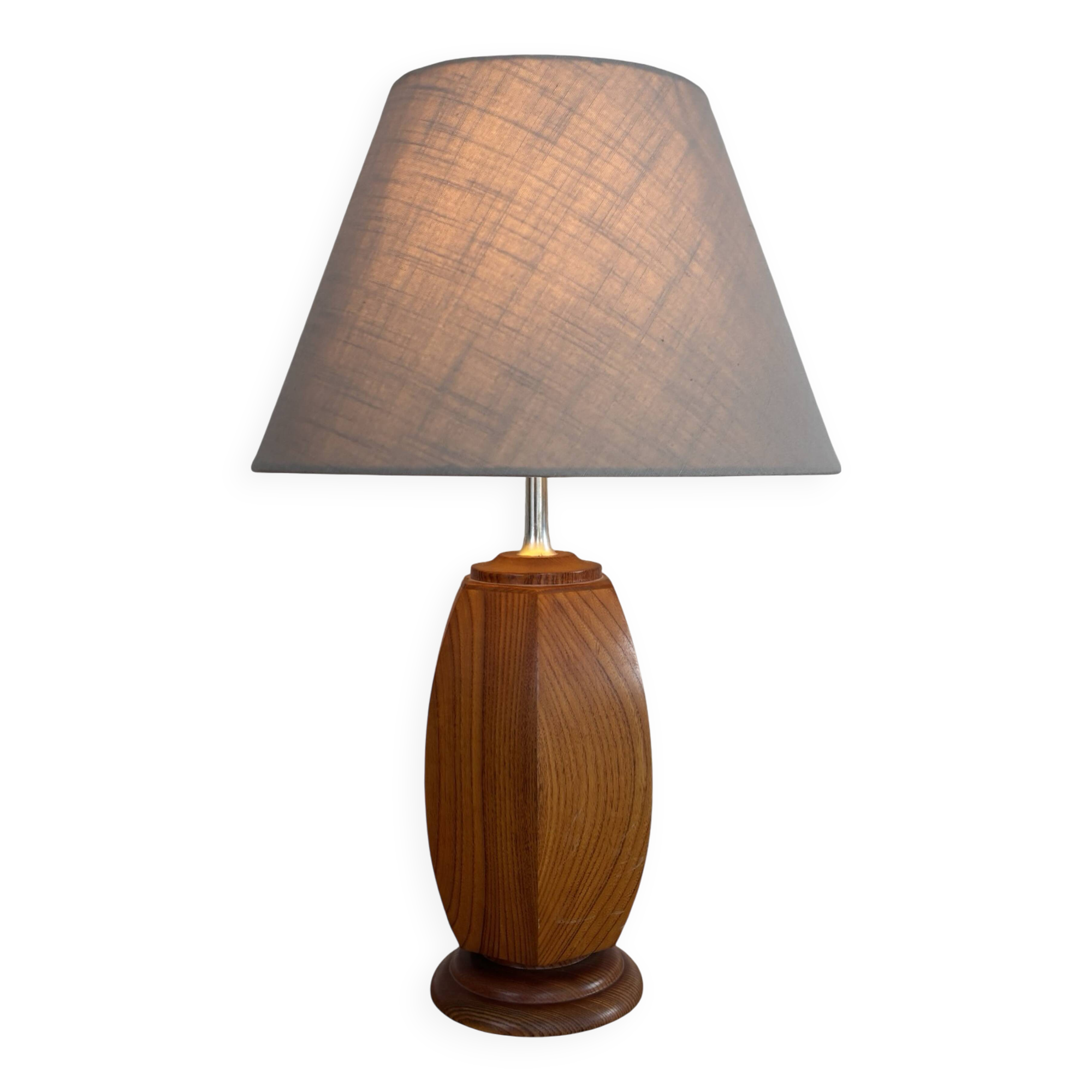 Mid Century Scandinavian teak table lamp 70's design minimalist