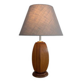 Lampe de table scandinave en teck du milieu du siècle, design minimaliste des années 70
