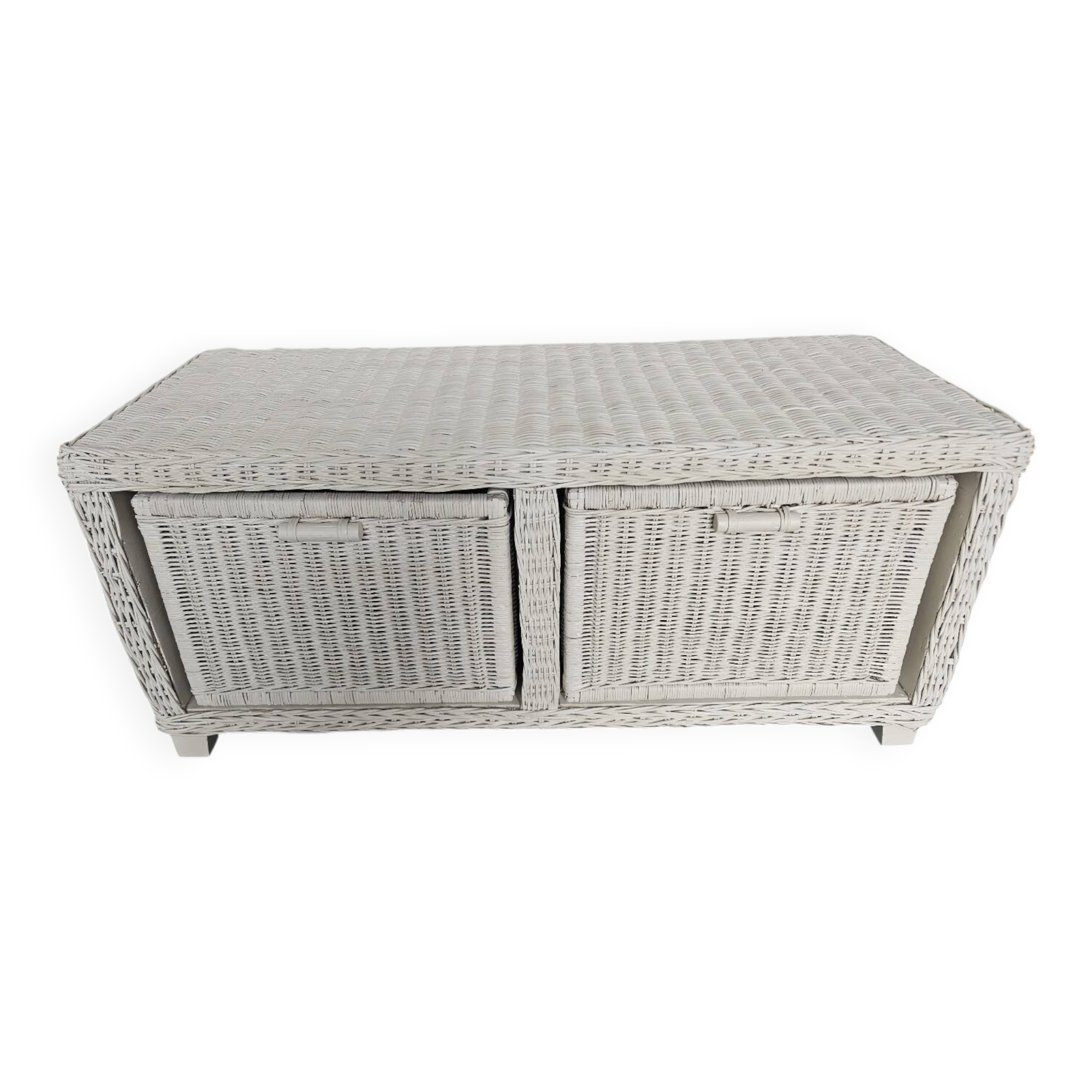 Rattan storage bench