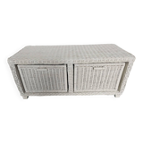 Rattan storage bench