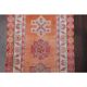 Vintage Turkish Oushak Handmade Wool Cotton Orange Runner Rug 80x372