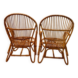 Paire fauteuil bambou