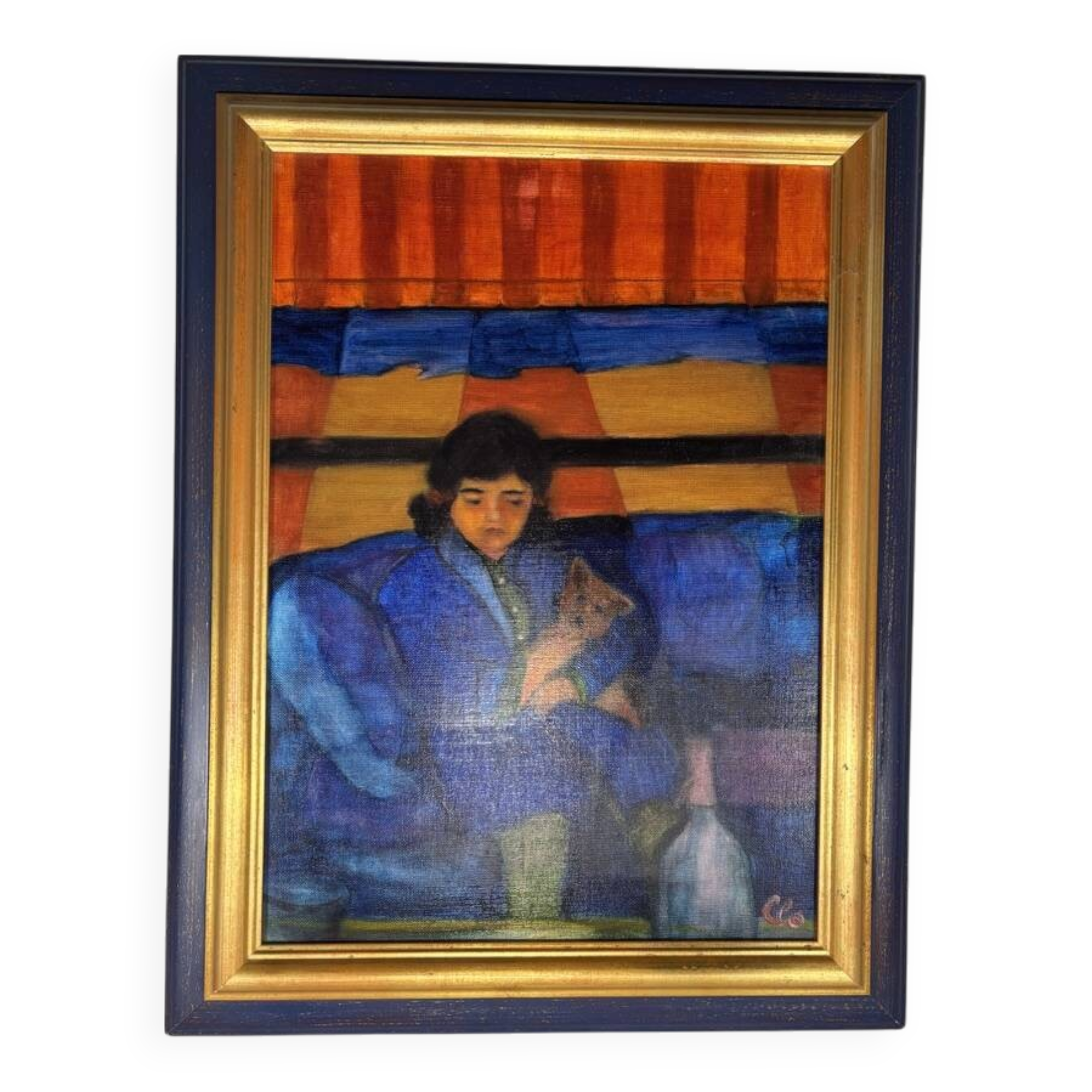 Oil painting on canvas "French Childhood" 1980