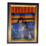 Oil painting on canvas "French Childhood" 1980