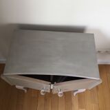 Vintage bedside table revisited in grey color