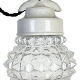 Vintage White Porcelain Pendant Light, 1970s