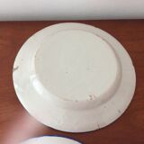 Set of 2 old painted terracotta plates enamelled
