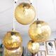 Vintage smoked glass pendant light, Parscot circa 1970.