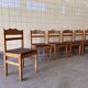 Set of six Scandinavian dining chairs in pine