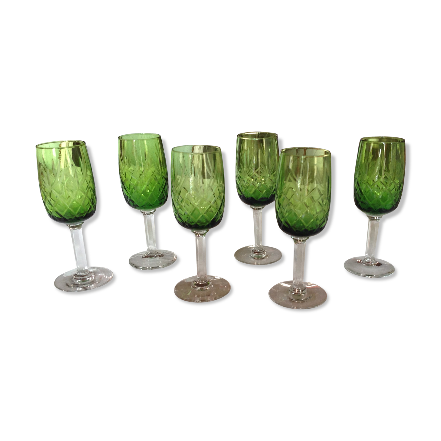 6 verres à vin blanc anciens