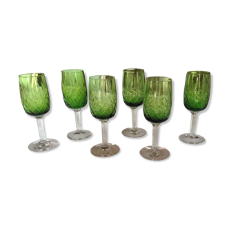 Old white wine glasses