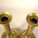 Pair of brass push candlesticks
