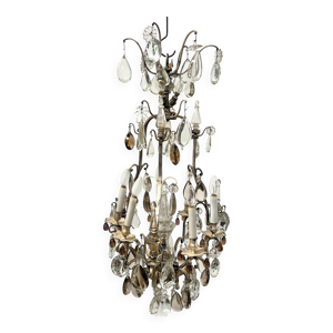 Lustre cage a pandeloques