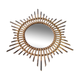 Miroir soleil rotin 66x66cm