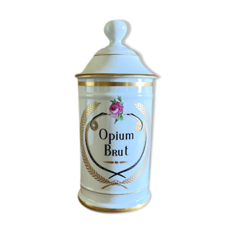 Pharmacy jar "Opium Brut" in Limoges porcelain